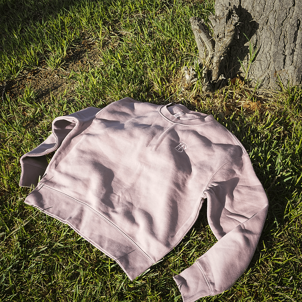 Ladies Crewneck Sweatshirt - Embroidered BH - Bell Heritage Company - Rosy Pink