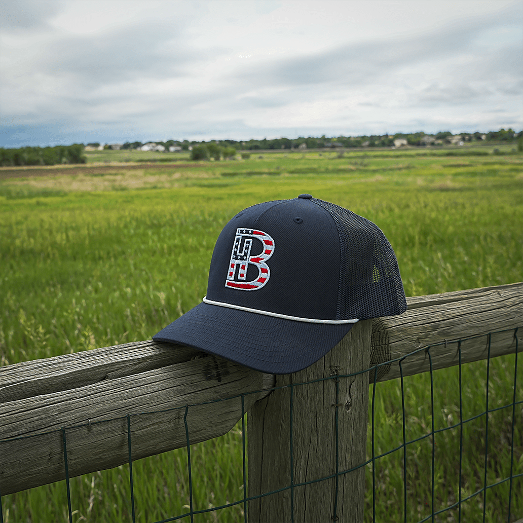 BH American Flag Rope Hat – 4th of July Edition - Bell Heritage Company - Navy/White