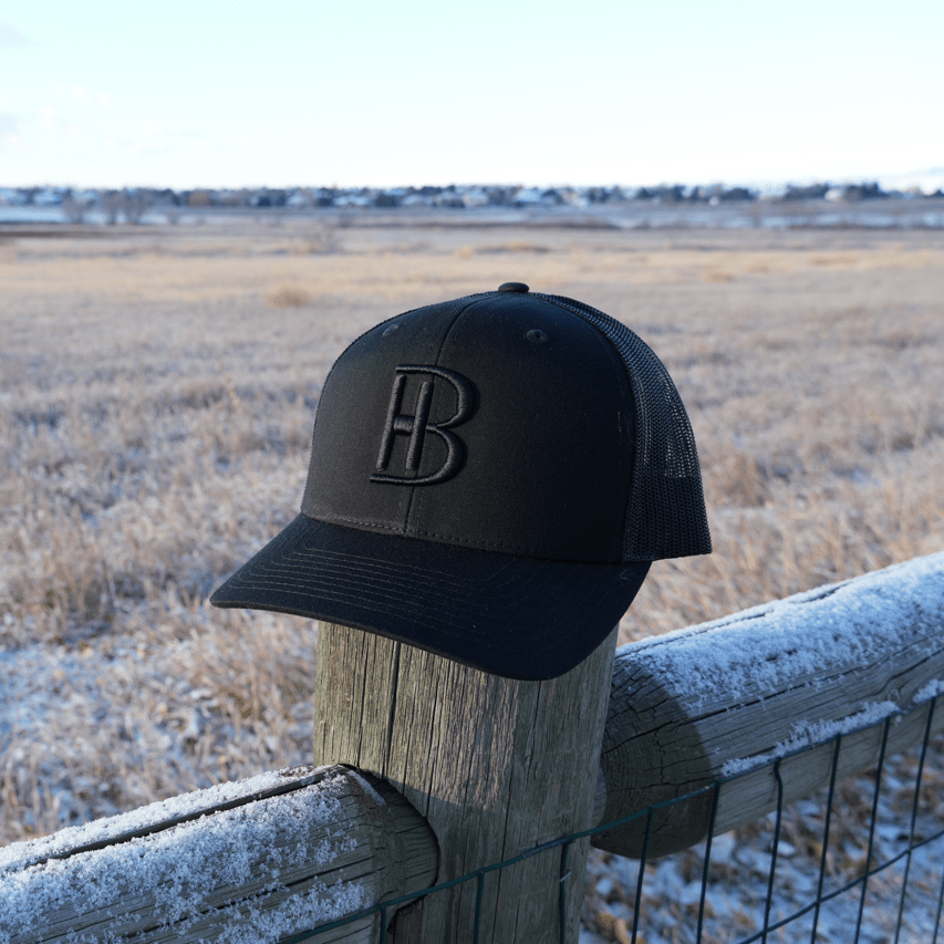 BH Covert Black Trucker Snapback Hat - Bell Heritage Company - Black/Black