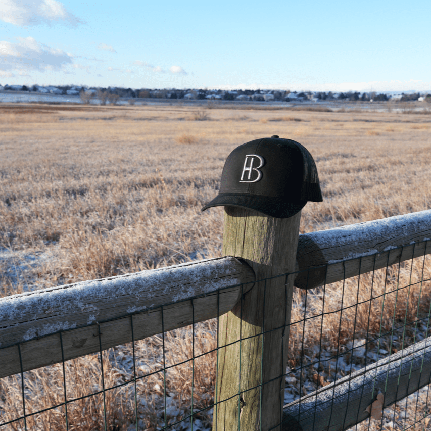 BH Covert Black Trucker Snapback Hat - Bell Heritage Company - Black/Steel