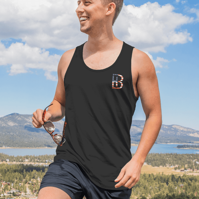 BH Flag Logo Tank – 4th of July Edition - Bell Heritage Company - Black