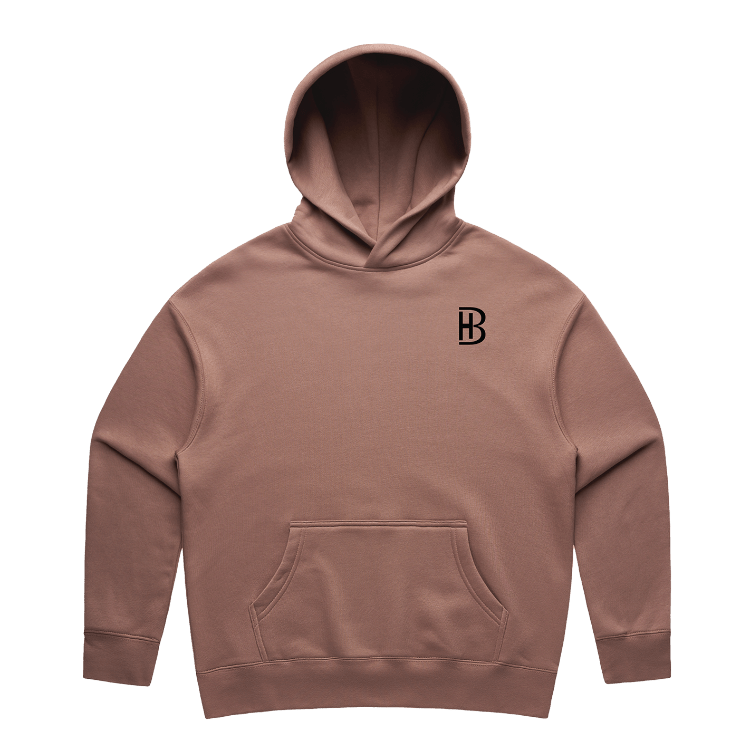 BH Pocket Logo - Ladies Hoodie - Rosy Pink - Bell Heritage Company - Black