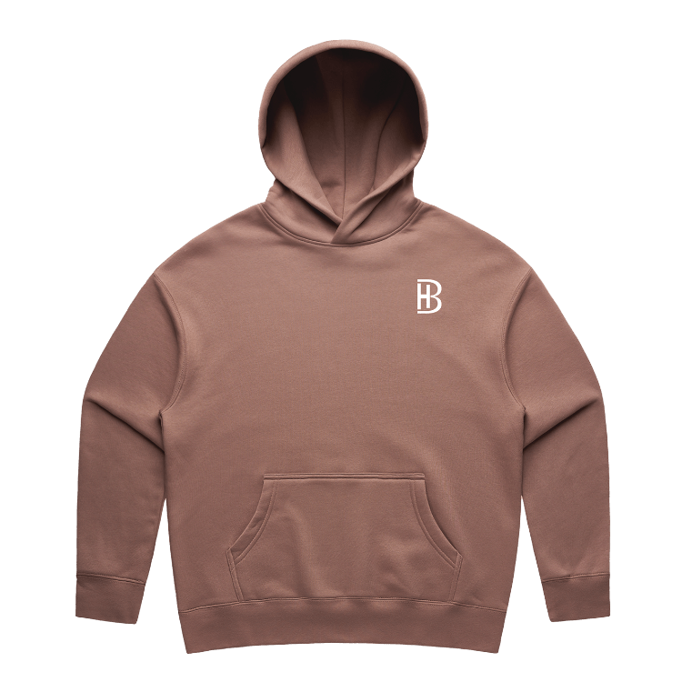 BH Pocket Logo - Ladies Hoodie - Rosy Pink - Bell Heritage Company - White