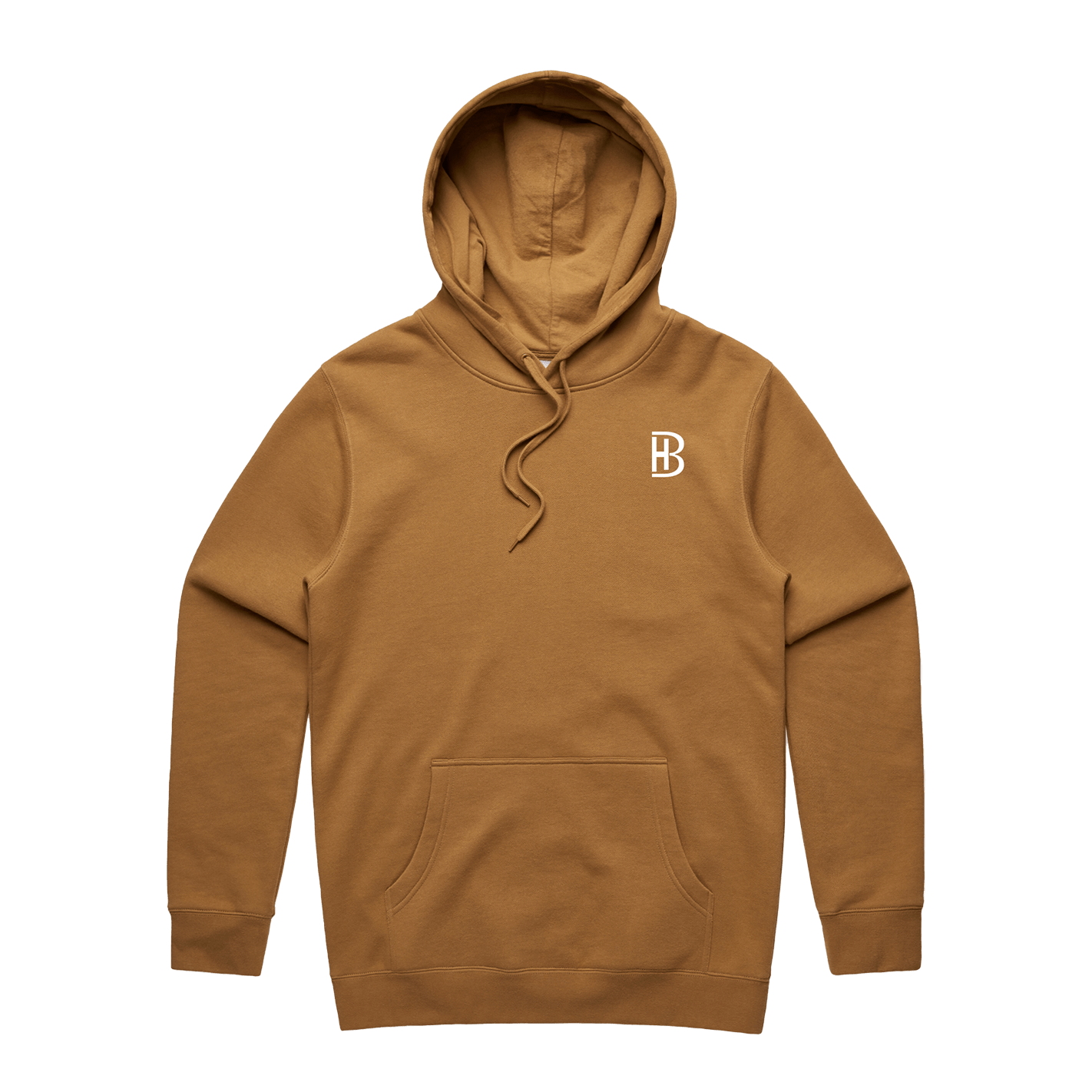 BH Pocket Logo - Men's Hoodie - Camel - Bell Heritage Company - White