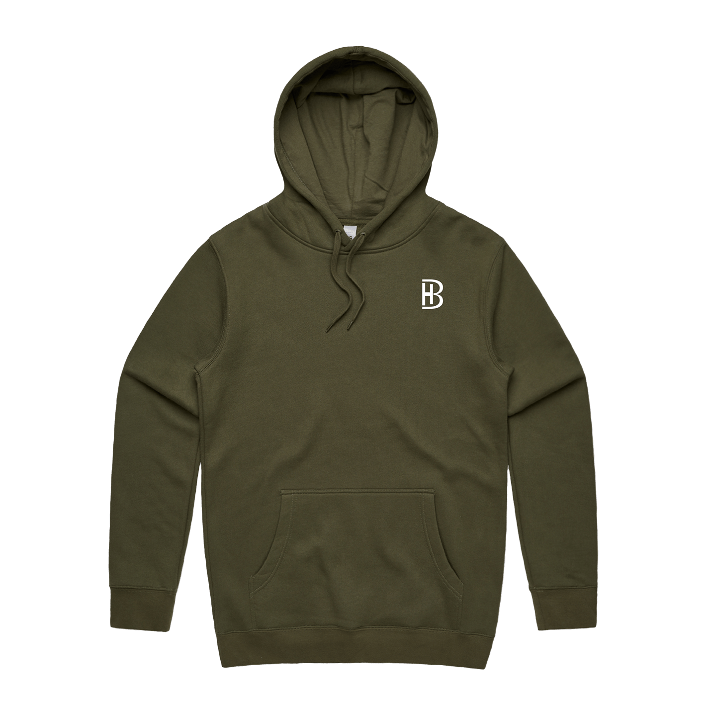 BH Pocket Logo - Men's Hoodie - Military Green - Bell Heritage Company - Walnut