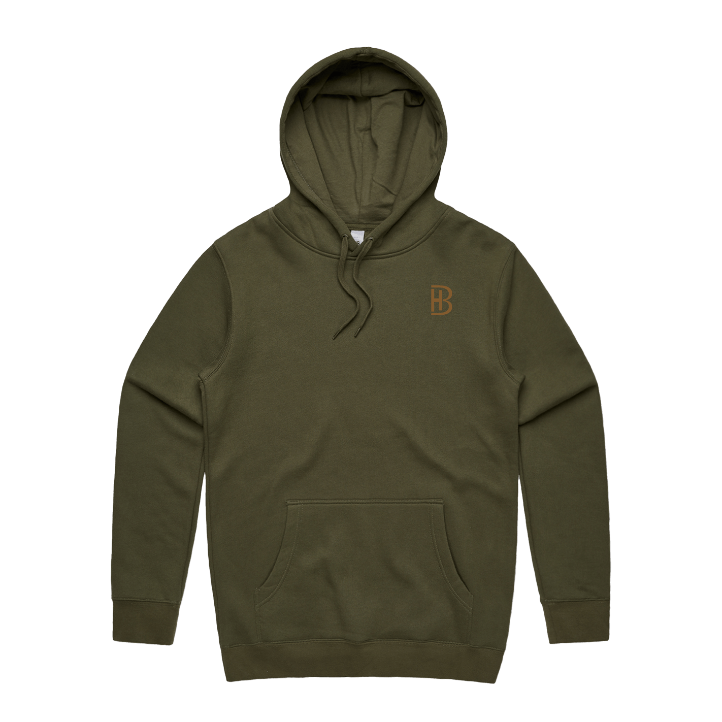 BH Pocket Logo - Men's Hoodie - Military Green - Bell Heritage Company - Walnut