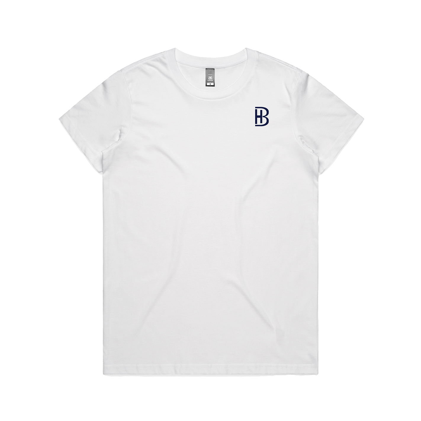 BH Pocket Logo - Womens T-Shirt - White - Bell Heritage Company - Navy