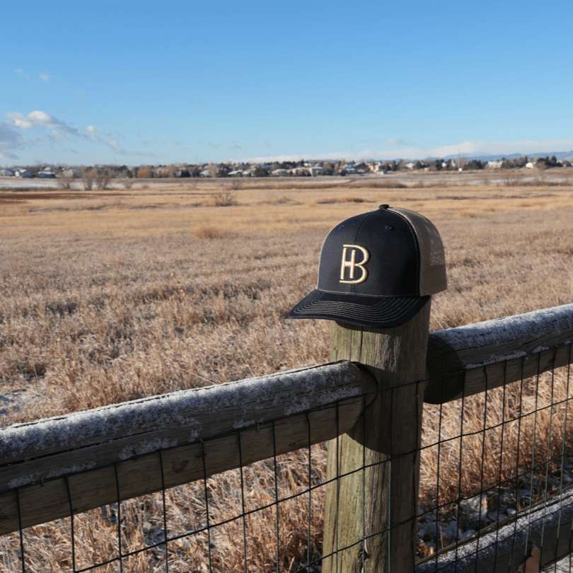 BH Rawhide Edition Trucker Snapback Hat - Bell Heritage Company - Navy/Khaki