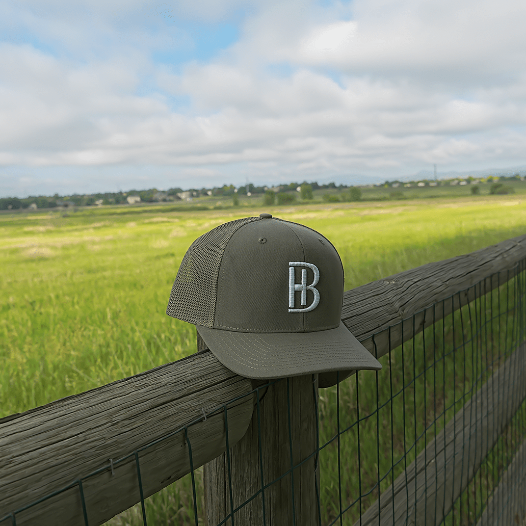 BH Rawhide Edition Trucker Snapback Hat - Bell Heritage Company - Olive