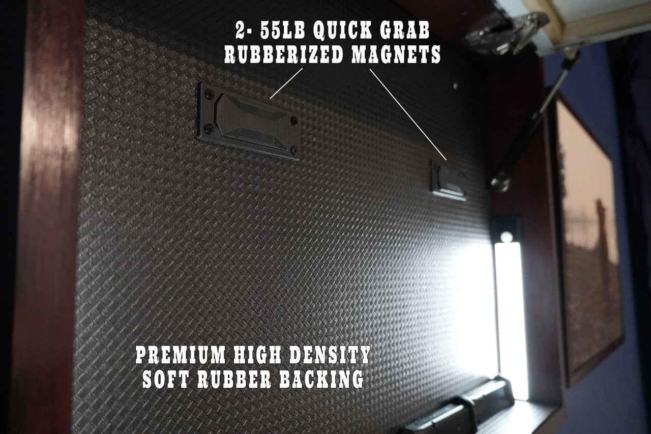 Custom Canvas Art - 2 Pistol - Hidden Gun Safe with Biometric Fingerprint Lock - Bell Heritage Company - Mahogany