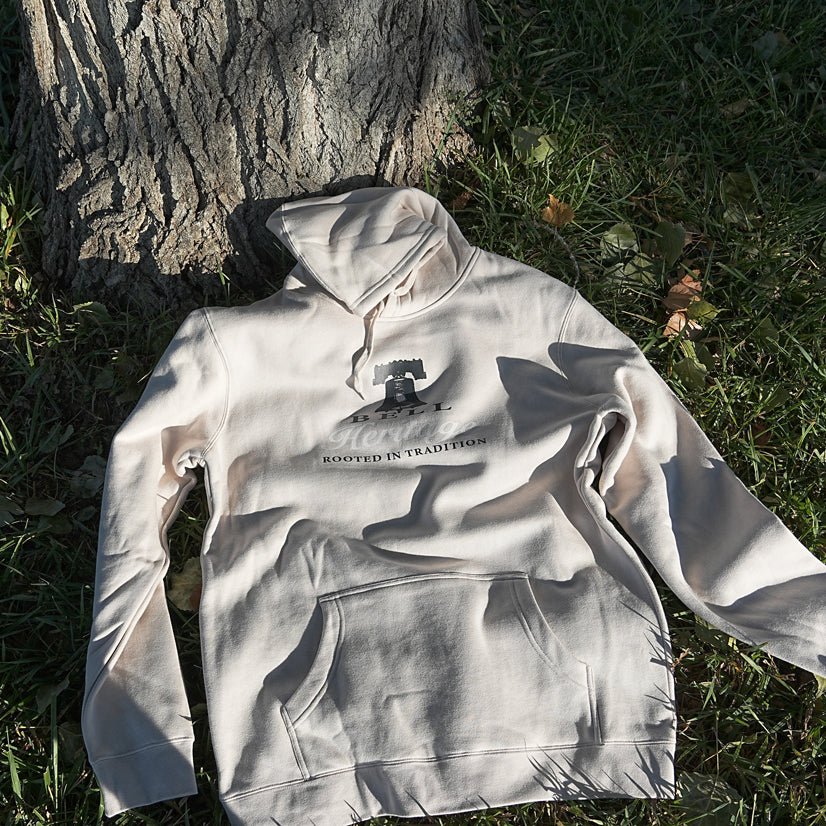 Heritage Script – Men’s Midweight Hoodie - Bell Heritage Company - Bone