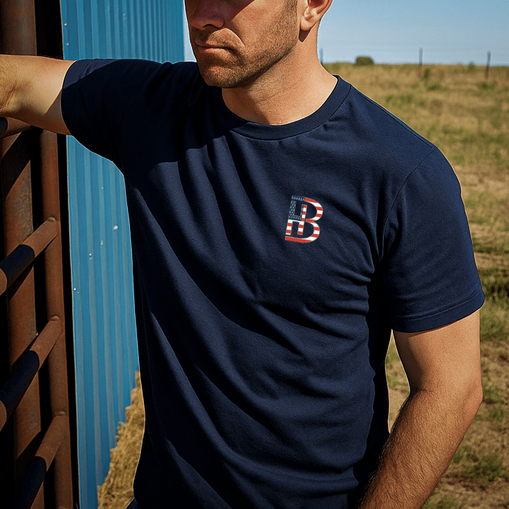 Men's T Shirt - BH Pocket Logo - 4th of July Edition - Bell Heritage Company - Navy