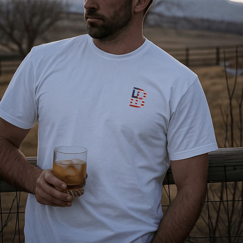 Men's T Shirt - BH Pocket Logo - 4th of July Edition - Bell Heritage Company - White