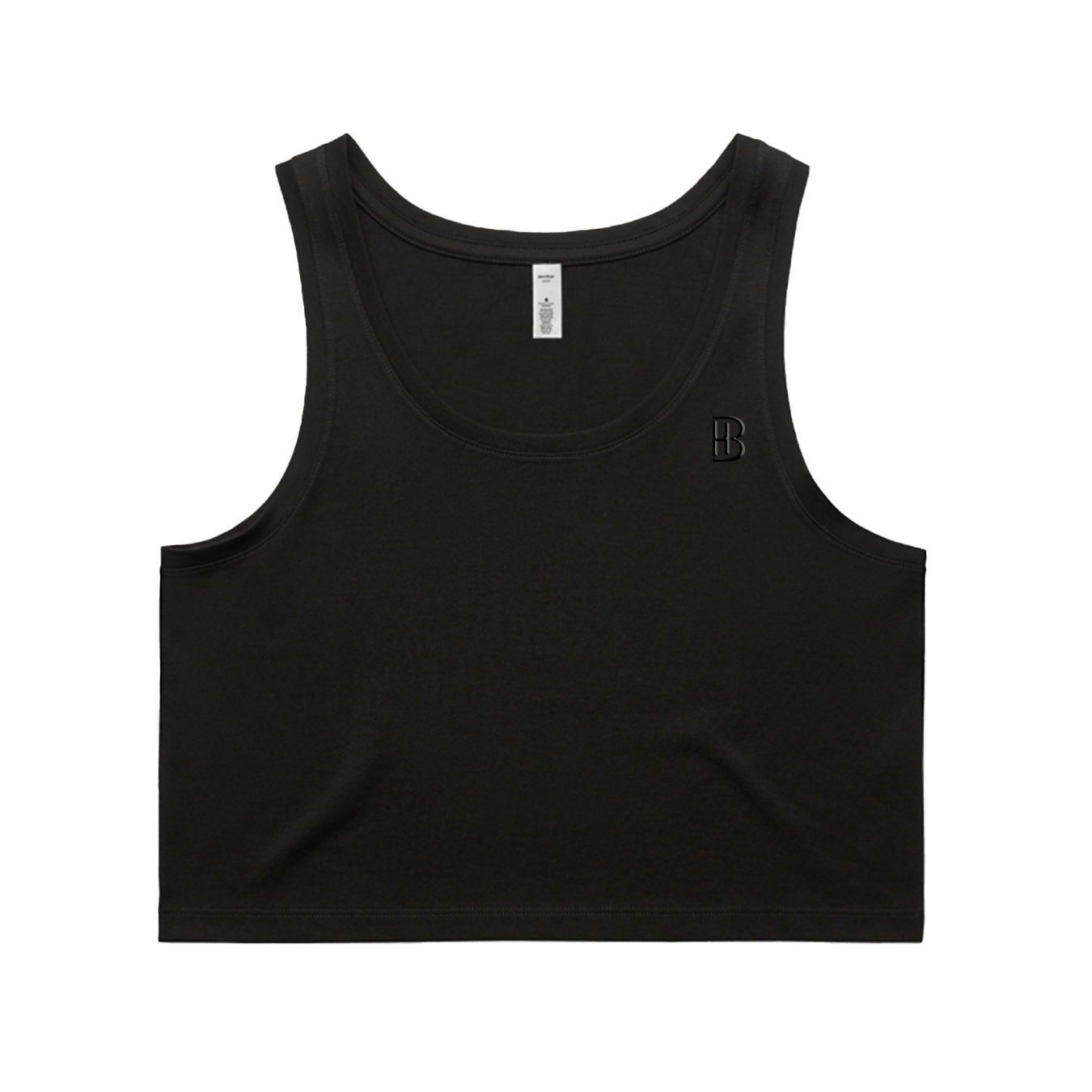 Women Crop Singlet - Embroidered BH - Bell Heritage Company - Black