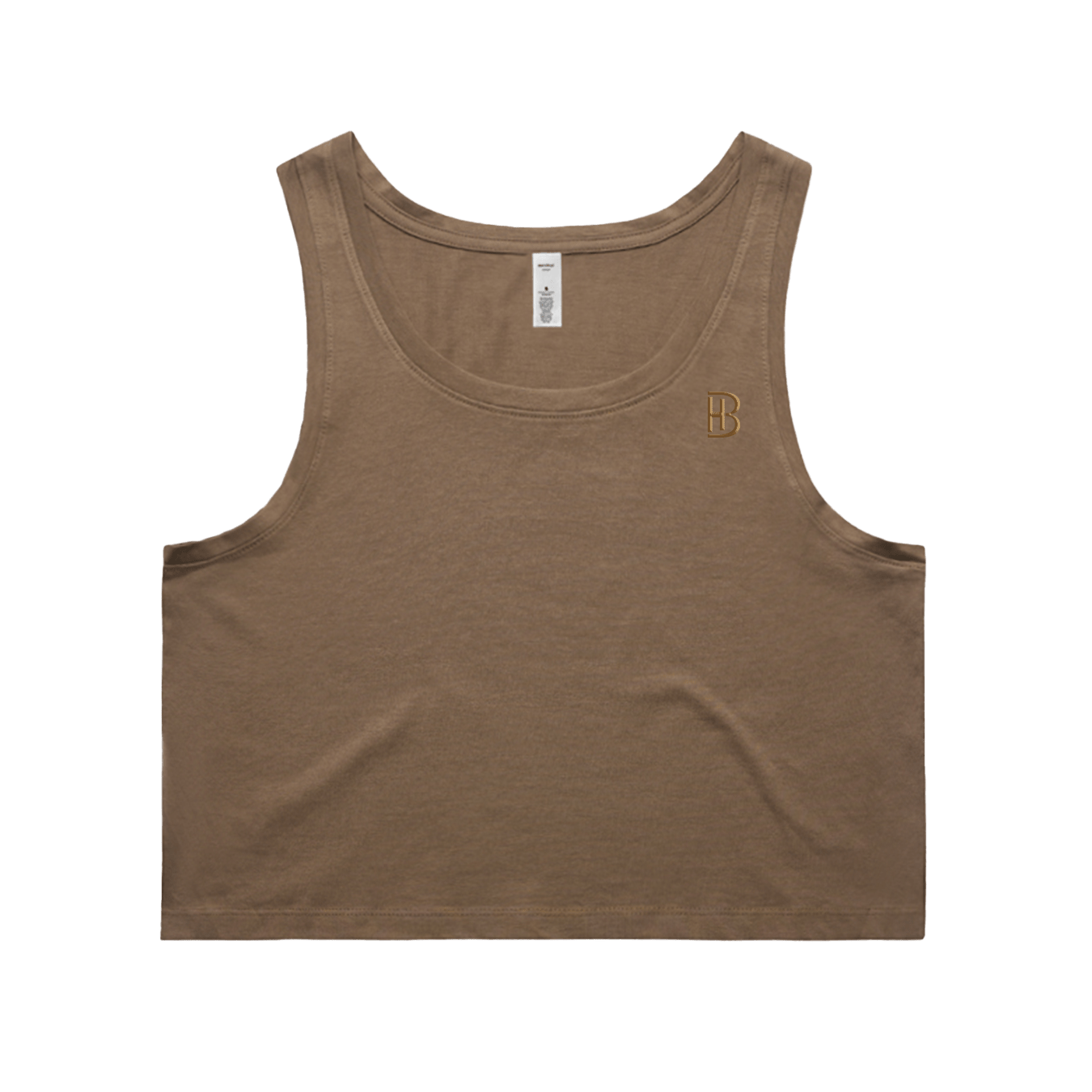 Women Crop Singlet - Embroidered BH - Bell Heritage Company - Walnut