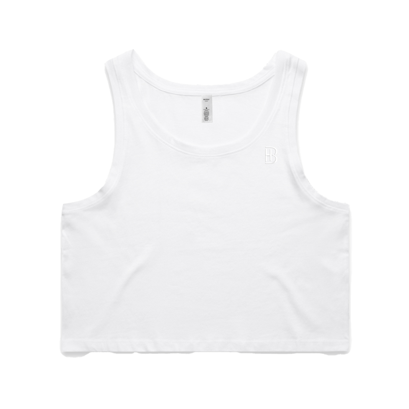 Women Crop Singlet - Embroidered BH - Bell Heritage Company - White
