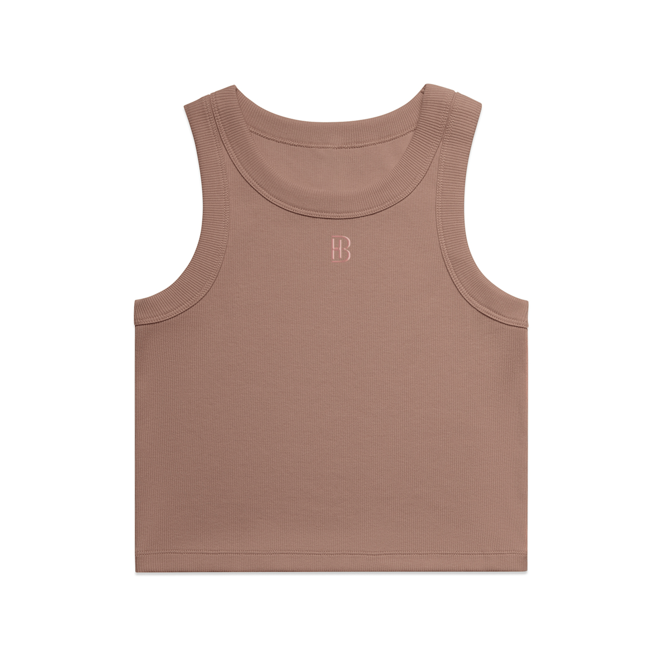 Women Rib Crop Tank - Embroidered BH - Bell Heritage Company - Rosy Pink