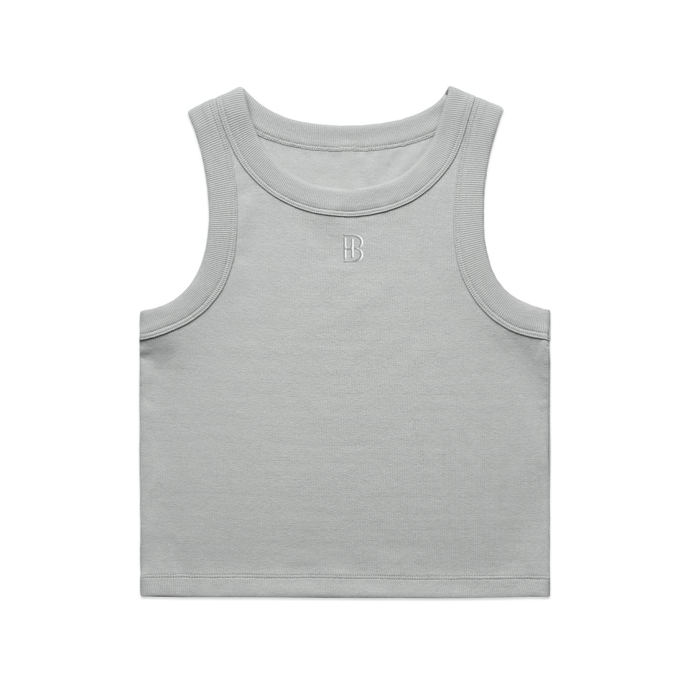 Women Rib Crop Tank - Embroidered BH - Bell Heritage Company - Storm