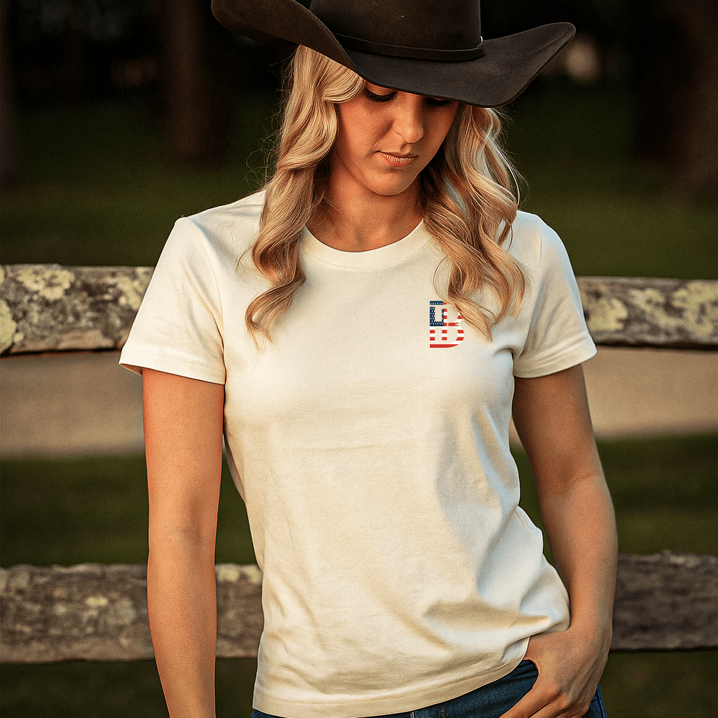 Women's T-Shirt - BH Pocket Logo - 4th of July Limited Edition - Bell Heritage Company - White